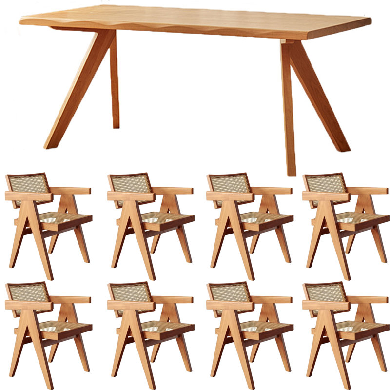 最新作 HomeLuxea Minimalist Set Table Dining Wood Ash Natural ダイニングテーブル